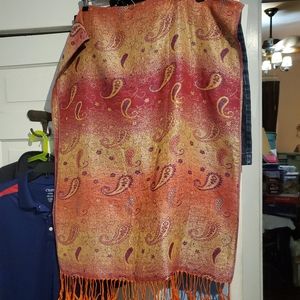 Pashmina and Silk Scarf Wrap Shawl multi-colored P